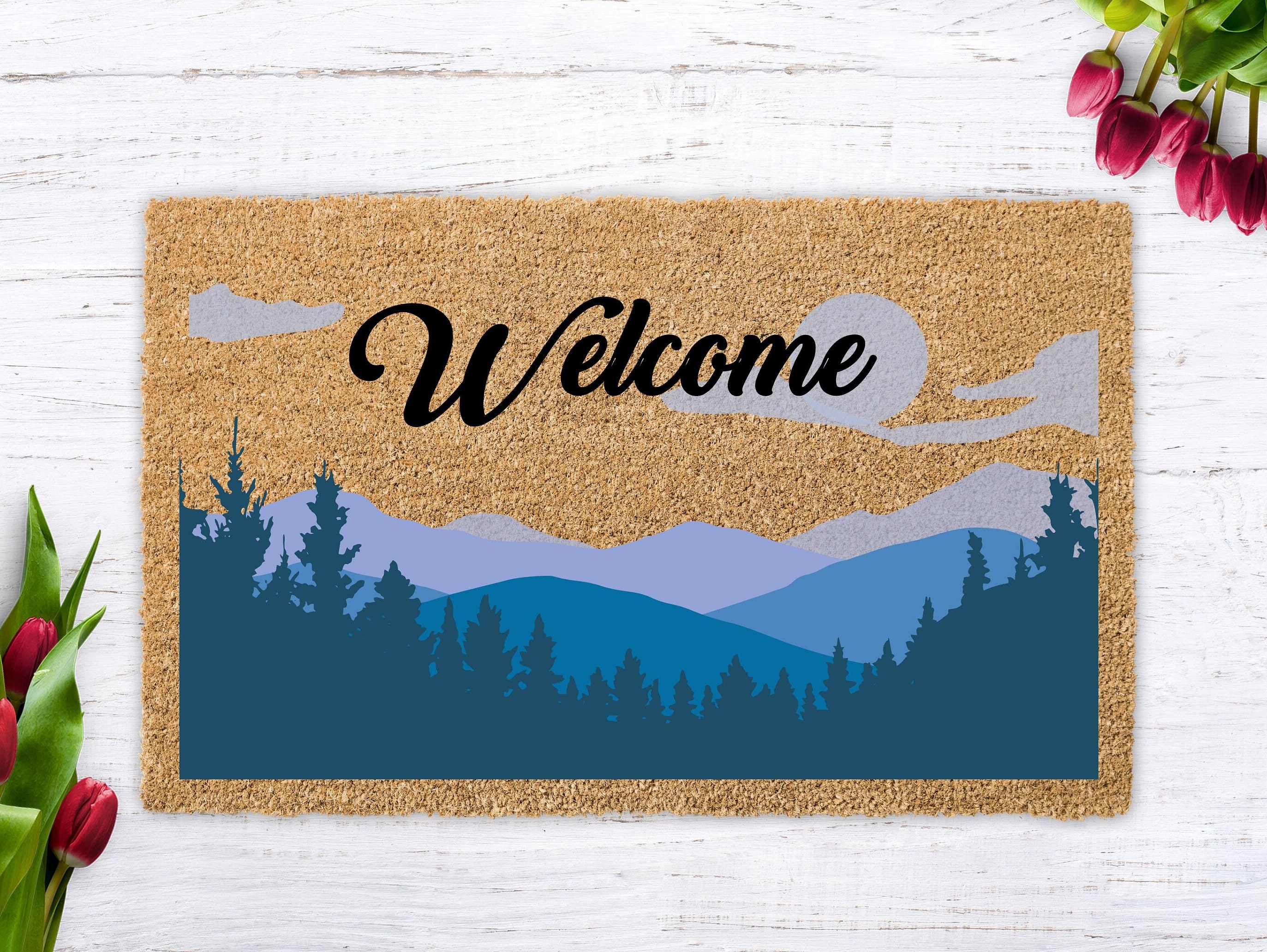 Landscape Mat Mountain Landscape Doormat Etsy