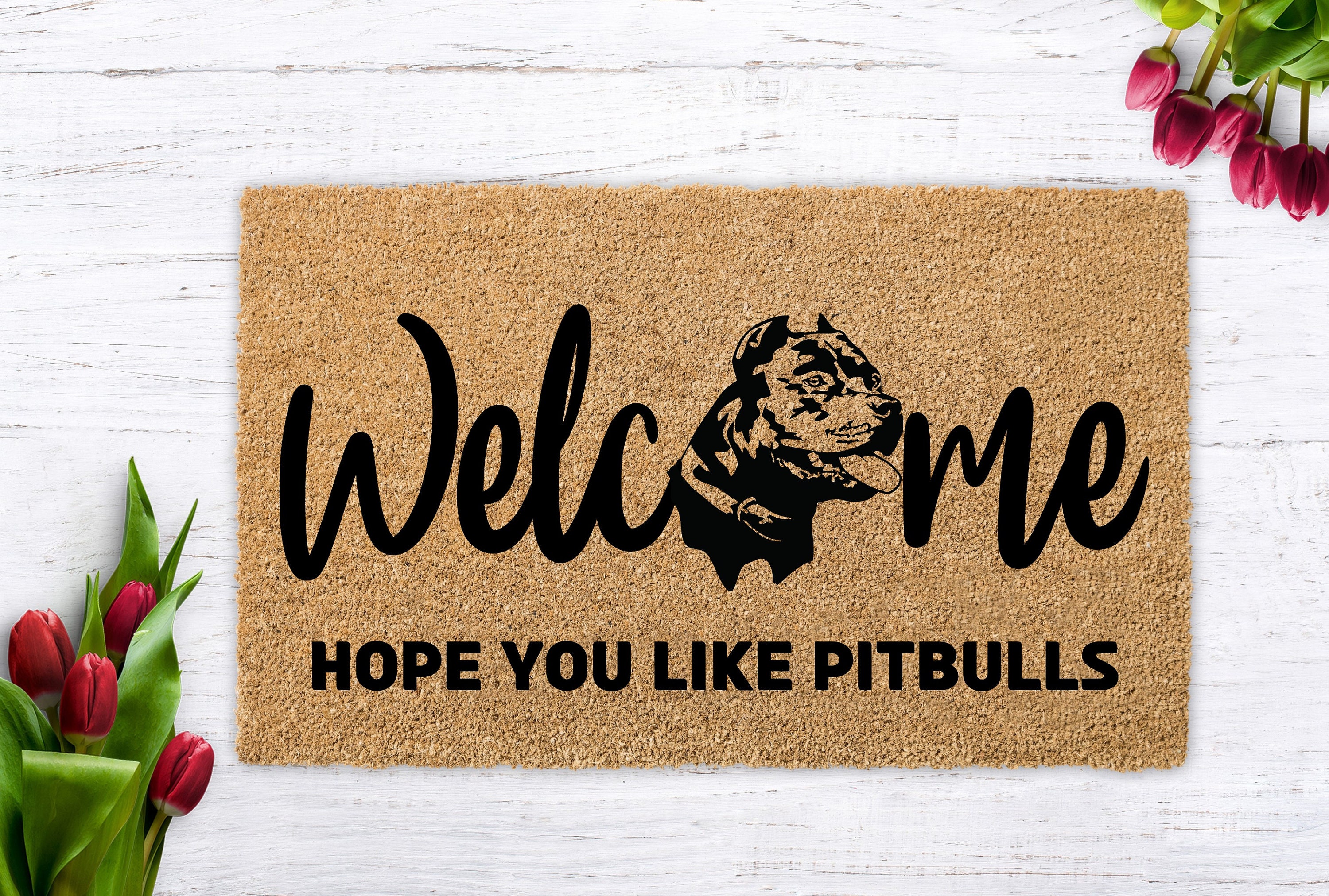 Pitbull Pitbull Doormat American Pit Bull Terrier Dog Welcome