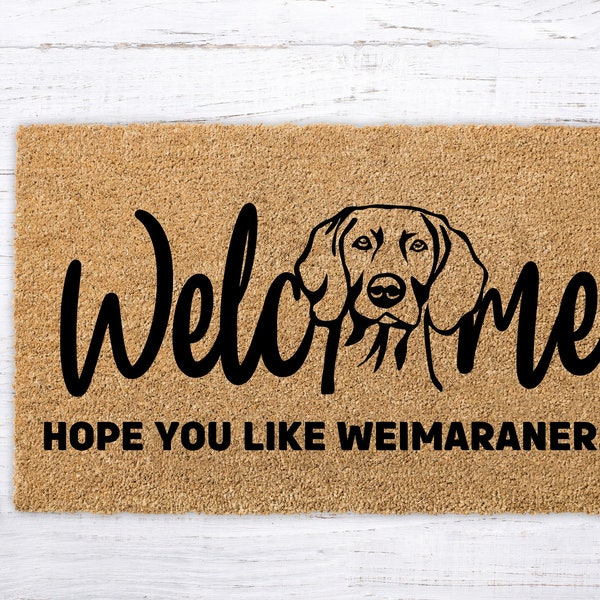 Weimaraner Gift, Weimaraner Dog Art Door Mat, Elegant Weimaraner Puppy Doormat, Dog Welcome Mat, Hope You Like Dogs, Housewarming gift party