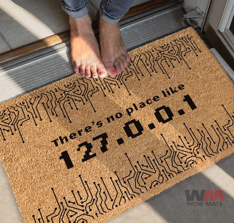 Welcome Doormat: Geeky Localhost Quote - Coir, Durable, Artistic image 9