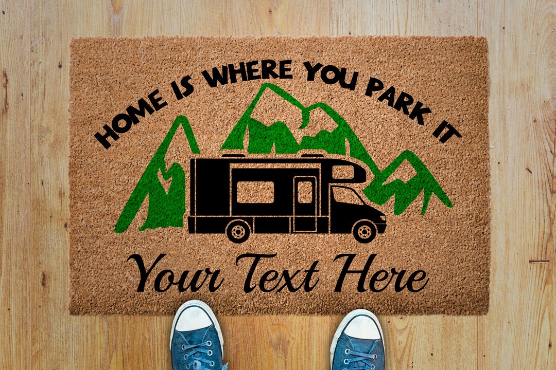 Personalized Camping Mat Home is Where You Park It Etsy