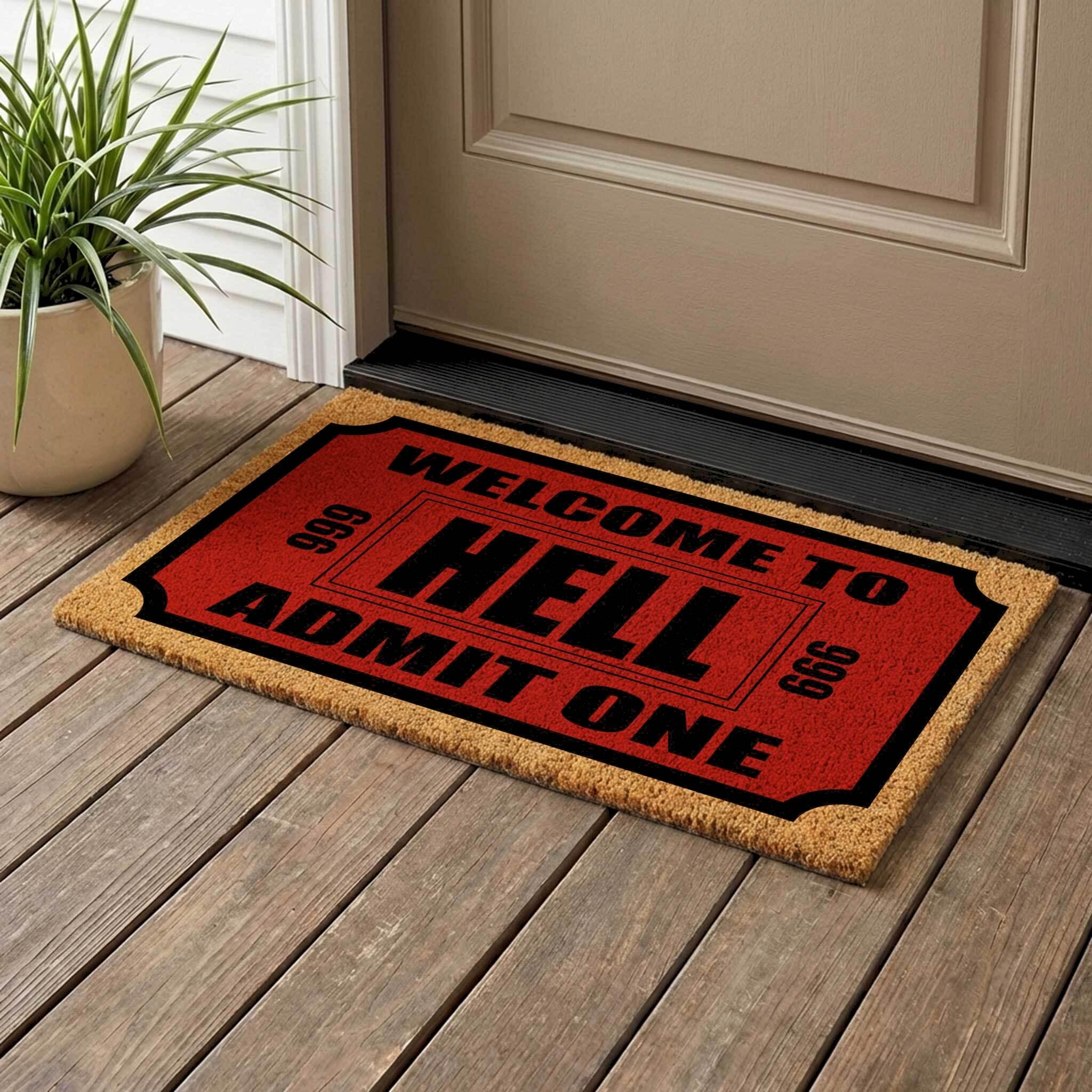 GRAZIA DOWN TO HELL ソノシート Welcome to Hell Doormat, Funny Horror Coir Mat - Etsy