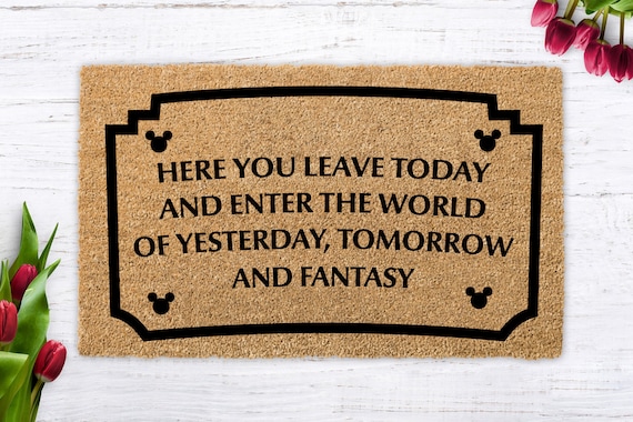 Here You Leave Today Disney Doormat Disneyland Disney Etsy