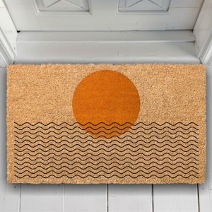 Mid-Century Modern Doormat, Retro Welcome Mat, Front Porch Decor, Housewarming Gift, Boho Entrance Rug, Minimalist Doormat