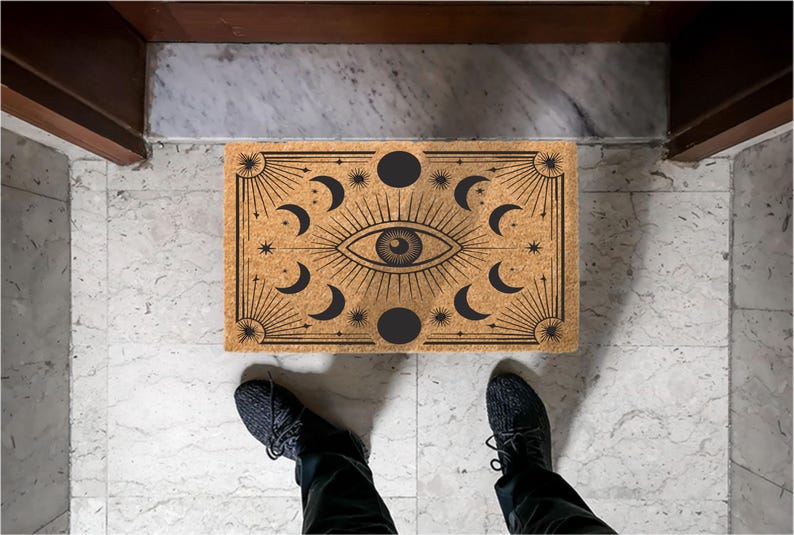 Protection Rune Doormat Protective Evil Eye Front Door, Protection Gift, Mystical Entrance Mat ...