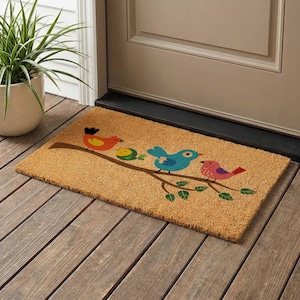 Birds on Branch Coir Doormat, Welcome Mat, Housewarming Gift