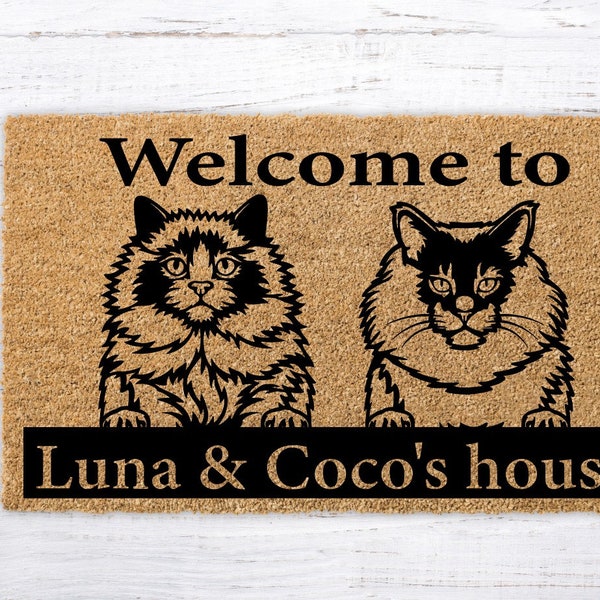 Cat Door Mat Etsy