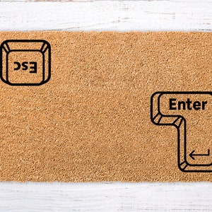 Esc / Enter doormat, Keyboard doormat, Programmer Gift, Funny Welcome Mat, Unique Gift doormat, new home, gift for couples, computer gift