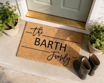 Family Name Doormat, Personalized Coir Welcome Mat