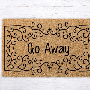 Go Away doormat, Go Away, Funny Welcome Mat, Go Away, Front Door Decor, housewarming gift, Funny Gift, Go Away rug, Funny Rug