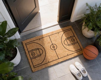 Basketball Court Doormat, Eco-Friendly Coir Fiber Welcome Mat