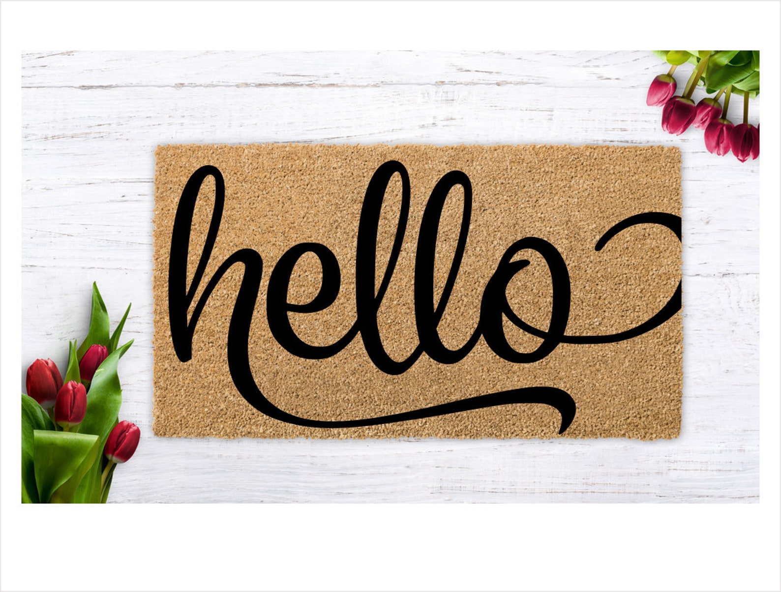 Hello Doormat Hello Mat Home Decor Hello Mat Etsy