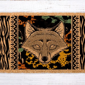 Fox Gift, Fox Welcome Mat, Fox Decor, Housewarming Fox Gift, Exotic Fox Doormat, Wedding Fox Gift Decor, Animal Fox Decor, Fox Pattern