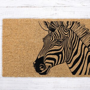 Zebra Welcome Mat, Zebra Decor, Housewarming Elegant Gift, Classic Zebra Rug, Timeless Zebra Decor, Zebra Stripes Patterned, Vintage Zebra