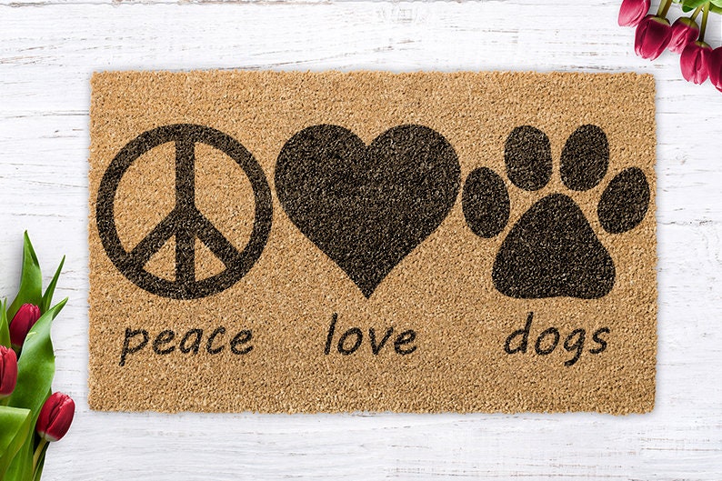 Peace, Love & Muddy Paws - Doormat