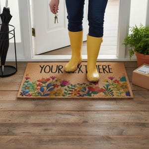 Personalized Doormat: Custom Text, Natural Coir Welcome Mat