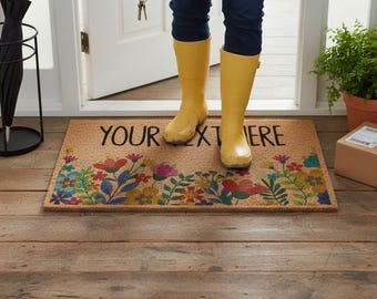 Personalized Doormat: Custom Text, Natural Coir Welcome Mat