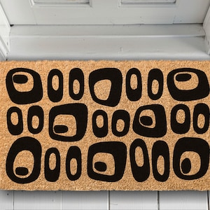 Modern Geometric Mat, Mid-Century Modern Style Doormat, Housewarming rug Gift, Geometric Decor Doormat, Geometric Decor, Geometric doormat