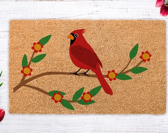 Cardinal Gift, Cardinal Doormat, Cardinal Welcome Mat, Housewarming gift, Wedding Gift, First buyers, realtor gift, engagement gift, Birds