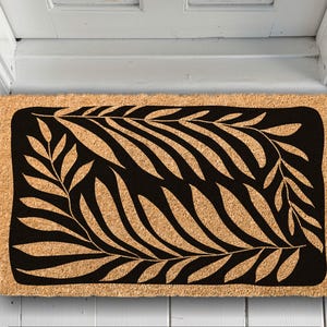 Leaves Doormat, Modern Welcome mat, Housewarming Gift, Contemporary Art Decor, Closing gift, Leaves Rug, Entryway Decor, New Home Gifts