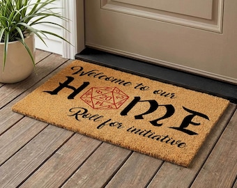 Roll for Initiative Doormat, D&D Welcome Mat, Housewarming Gift