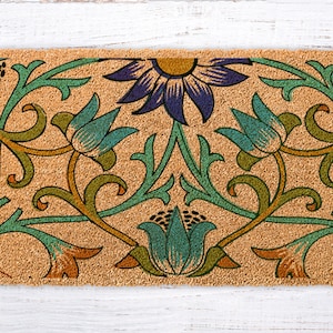 Botanical Spring Doormat, Entryway Decor, Front Door Mat, Entrance Decor Rug, Housewarming Gift, Wedding Gift, New Home Gift, Spring Home
