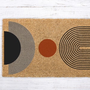 Mid Century Art Modern Doormat, Welcome Mat Mid Century Modern, Housewarming Gift, Minimalist Doormat, MidCentury Modern Rug, Wedding Gift,