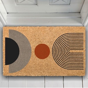 Mid Century Art Modern Doormat, Welcome Mat Mid Century Modern, Housewarming Gift, Minimalist Doormat, MidCentury Modern Rug, Wedding Gift,