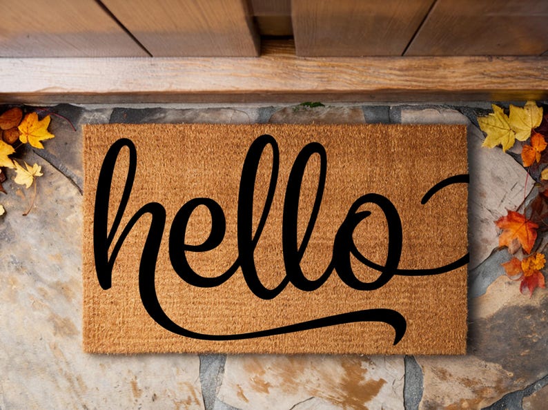 Natural Coir Hello Doormat, Farmhouse Entryway Decor, Housewarming Gift Bild 4