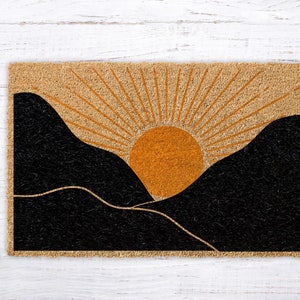 Landscape Abstract Doormat, Sunny Abstract Front Decor, Minimalist doormat, Welcome mat, Entryway Mat Decor, Housewarming gift, Wedding Gift