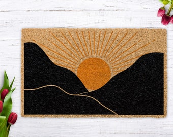 Landscape Abstract Doormat, Sunny Abstract Front Decor, Minimalist doormat, Welcome mat, Entryway Mat Decor, Housewarming gift, Wedding Gift