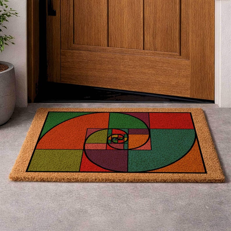 Golden Ratio Doormat, Fibonacci Sequence Nature Pattern Welcome Mat immagine 3