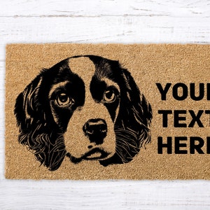 English Springer Spaniel, Custom Springer Spaniel, Dog Welcome Mat, Personalized Springer Spaniel Doormat, Dog Gift, Housewarming Dog Gift