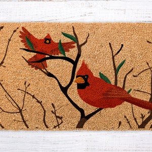 Cardinals Gift, Cardinal Welcome Mat, Housewarming gift, Wedding Red Cardinals Gift, First buyers, realtor gift, engagement gift, Bird Gift