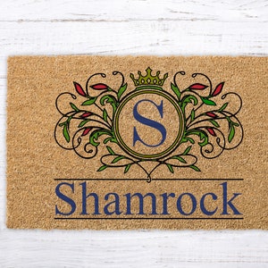 Coir Monogram Welcome Mat, Monogram Doormat, Personalized Doormat, Custom Monogram Rug, Housewarming Party Gift, Wedding Gift Mat, newlyweds