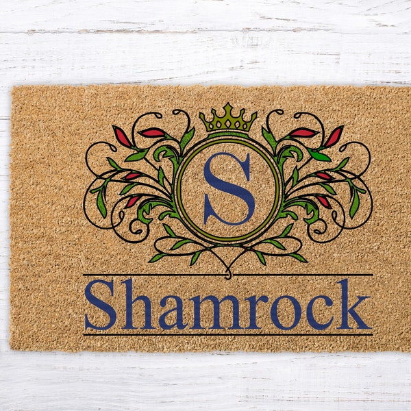 Coir Monogram Welcome Mat, Monogram Doormat, Personalized Doormat, Custom Monogram Rug, Housewarming Party Gift, Wedding Gift Mat, newlyweds