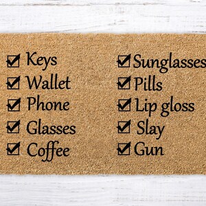 Keys Wallet Phone Doormat, Be Kind Coir Welcome Mat image 2