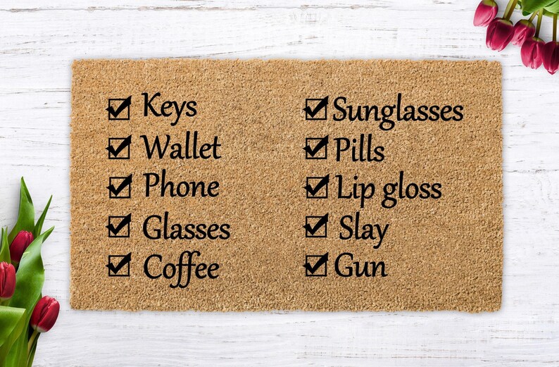 Keys Wallet Phone Doormat, Be Kind Coir Welcome Mat image 2