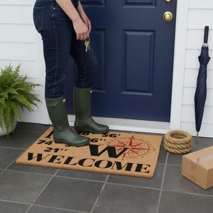 Coordinates Welcome Mat, Personalized Coir Doormat