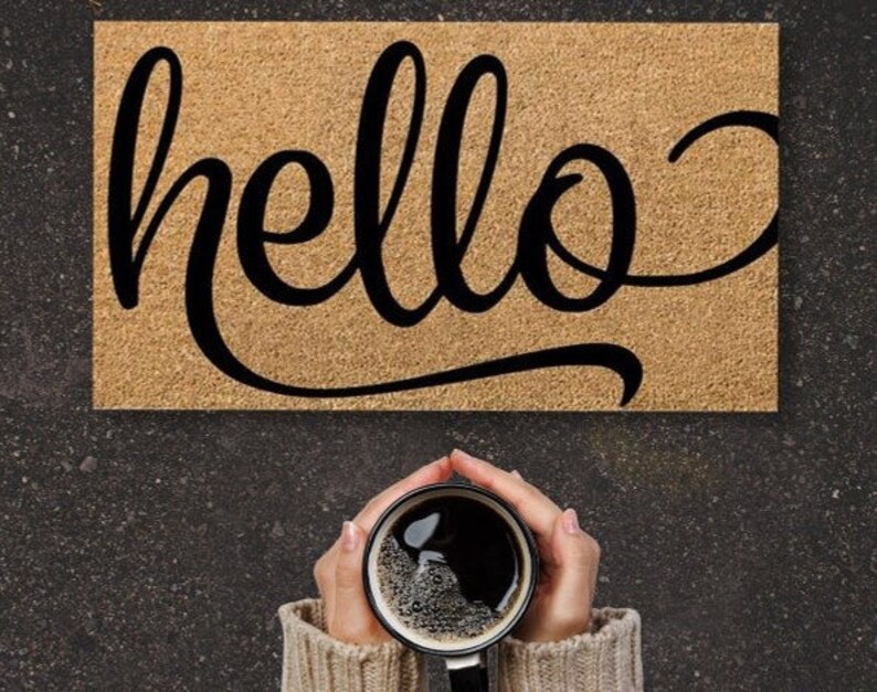Hello Doormat hello mat home decor Hello Mat Etsy