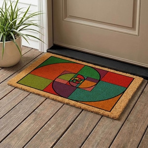 Golden Ratio Doormat, Fibonacci Sequence Nature Pattern Welcome Mat immagine 1