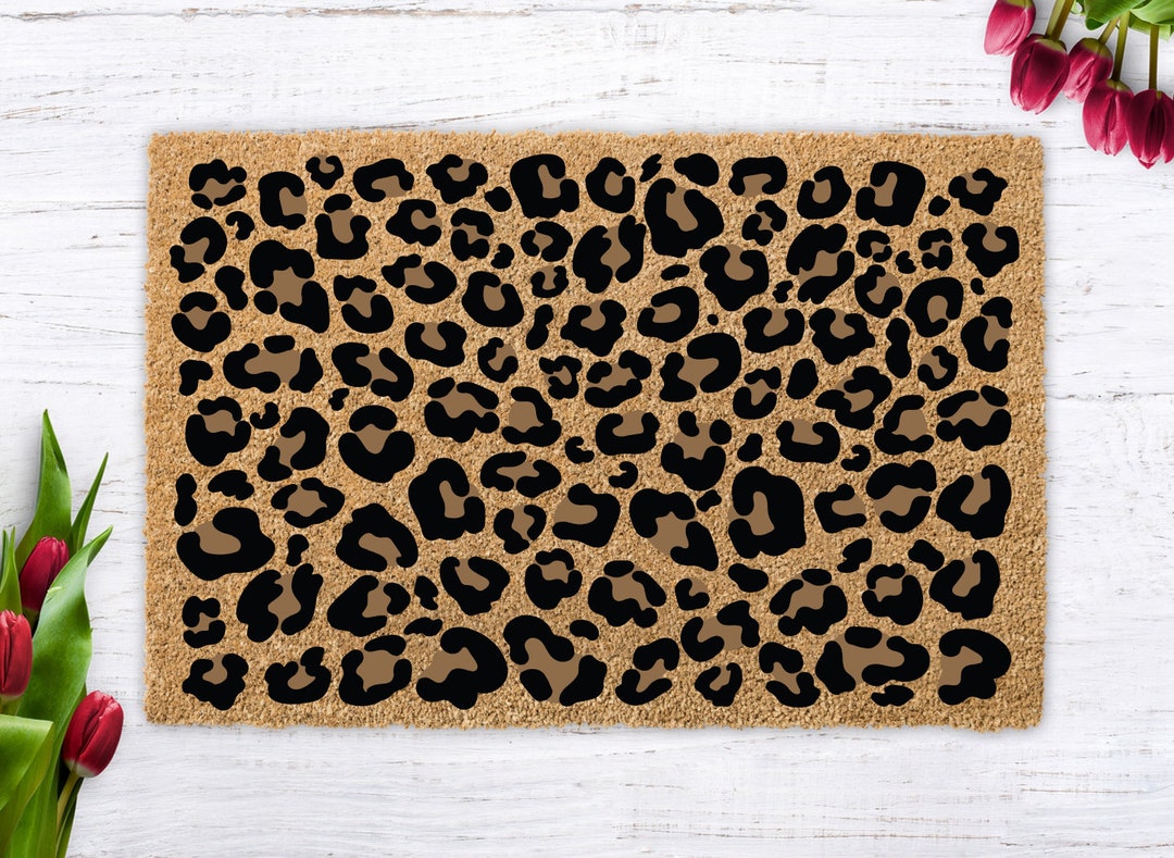 Leopard Doormat, Housewarming Gift, Elegant Mat, Leopard