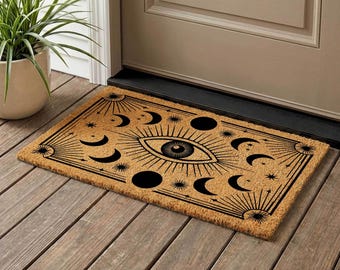 Evil Eye Coir Doormat, Mystical Home Protection, Housewarming Gift