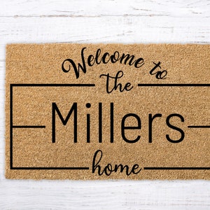 Personalized Doormat, Elegant gift, Housewarming Gift, Family Name Door mat, Wedding Gift, Closing Gift, Welcome Mat, Custom, Personalized