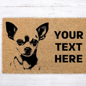 Chihuahua Gift, Chihuahua Dog, Personalized Dog Door Mat, Dog Welcome Mat, Housewarming Gift, Hope You Like Dogs, Dog Wedding Gift, Dog Gift