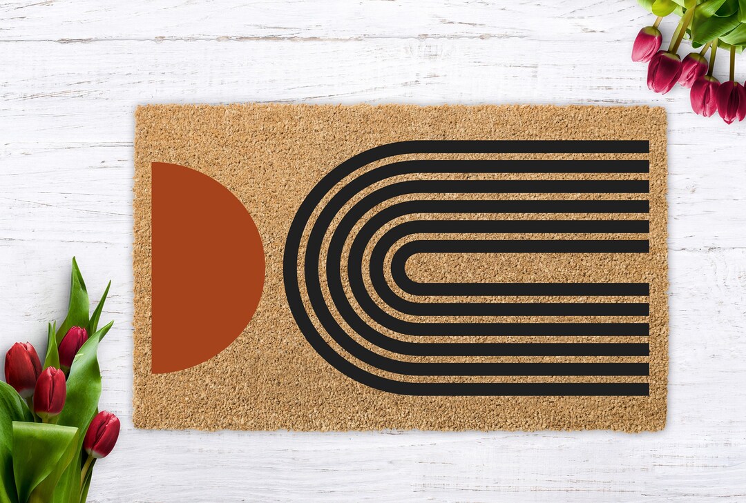 Doormat Mid Century Modern, Housewarming Gift, Bridal Shower