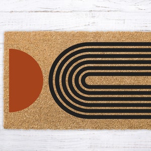 Doormat Mid Century Modern, Housewarming Gift, Bridal Shower, Minimalist Doormat, Mid Century Modern, Wedding Gift, Mid Century Modern Rug