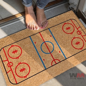 Sports Doormat: Hockey Rink Design (Coir, Multiple Sizes)