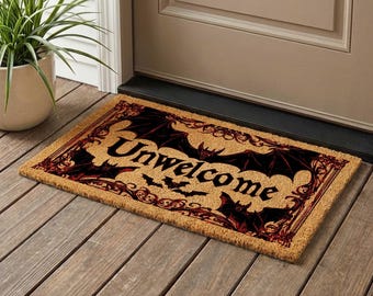 Unwelcome Bat Doormat - Spooky Gothic Door Mat