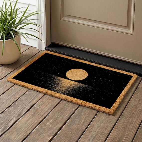 Moon on Lake Coir Doormat, Seascape Welcome Mat
